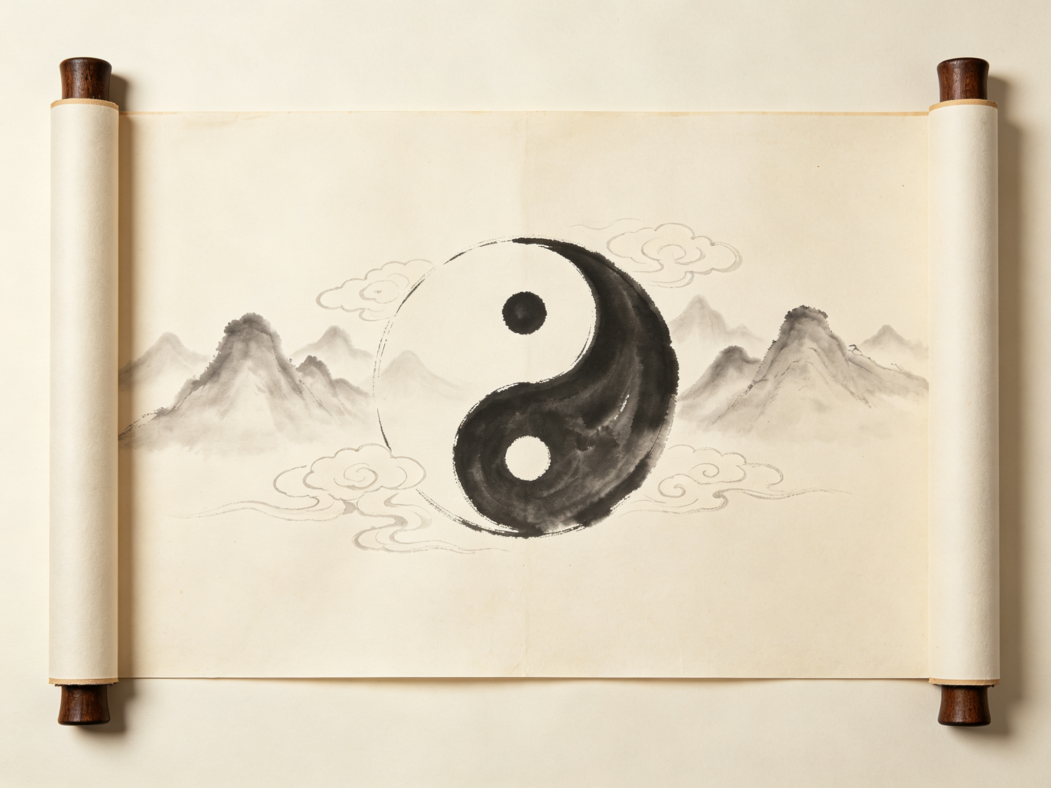 Taoist Yin Yang scroll
