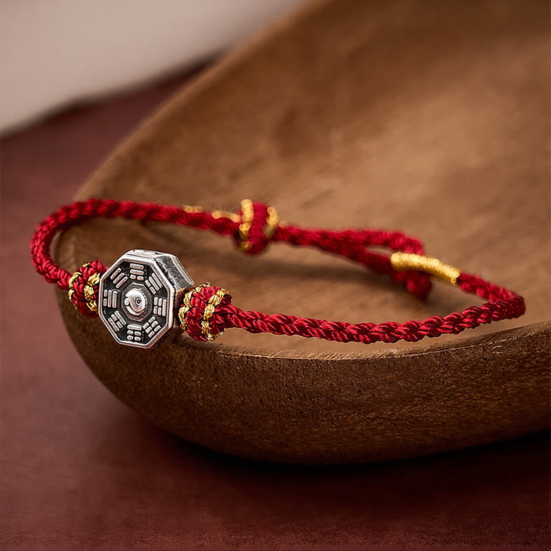 Buddha Stones Hand-Woven Red String Bagua Protection Adjustable Bracelet