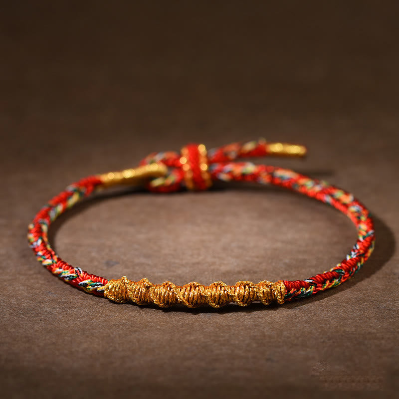 Buddha Stones Handmade Chinese Zodiac Luck Strength Braided Rope Bracelet