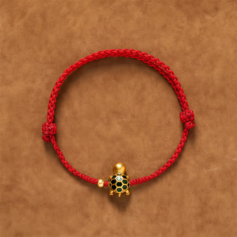 Buddha Stones Handmade Turtle Luck Braided Red String Bracelet
