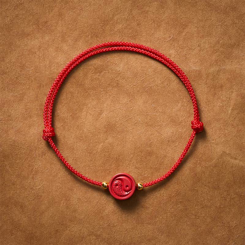 Buddha Stones Yin Yang Red String Balance Bracelet